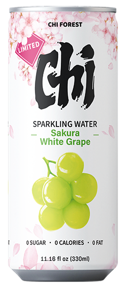 GF Sparkling Water Sakura White Grape 元气森林 苏打气泡水罐装 樱花白葡萄味 4pk*6can*330ml