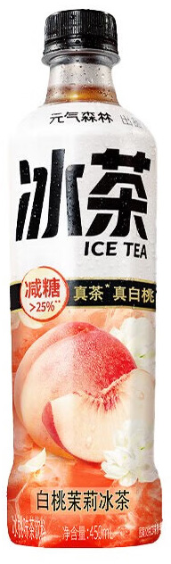 GF White Peach Iced Jasmine Tea 元气森林 白桃茉莉 冰茶 15btls*450ml