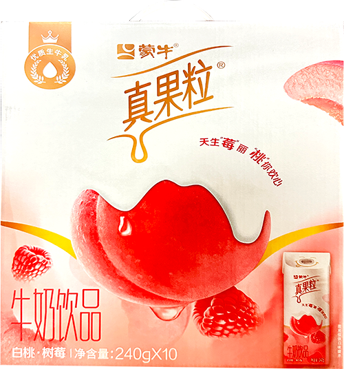 MN Chewy Fruit (Peach & Raspberry) 蒙牛 真果粒 白桃树莓 6packs*10tetras*240g