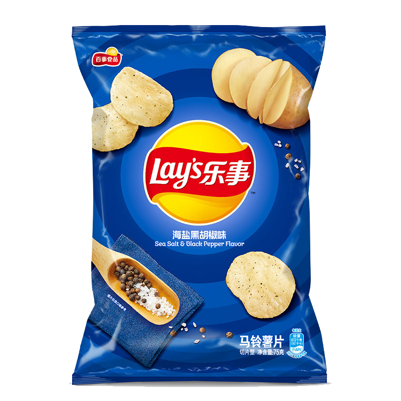 Lay's Potato Chips (Sea Salt & Black Pepper) 乐事 海盐黑胡椒味薯片 袋装 22bags*70g