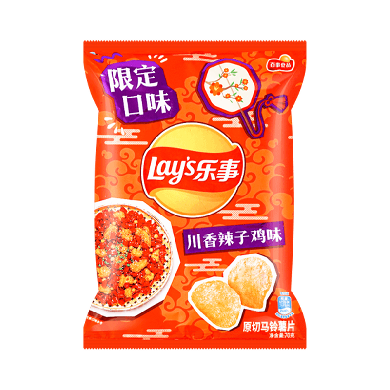 Lay's Potato Chips (Sichuan Spicy Artificial Chicken) 乐事 川香辣子鸡味薯片 袋装 限定口味 22bags*70g