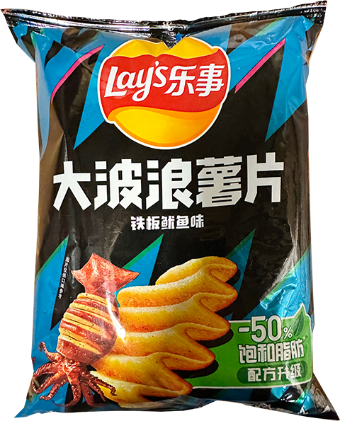 Lay's Wave Chips (Grilled Squid) 乐事 铁板鱿鱼味大波浪薯片 袋装 22bags*70g