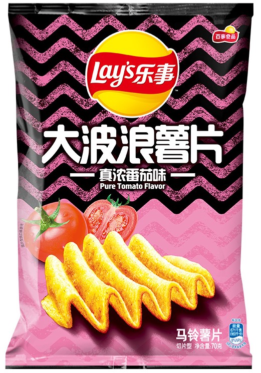 Lay's Wave Potato Chips (Pure Tomato) 乐事 真浓西红柿味大波浪薯片 袋装 22bags*70g