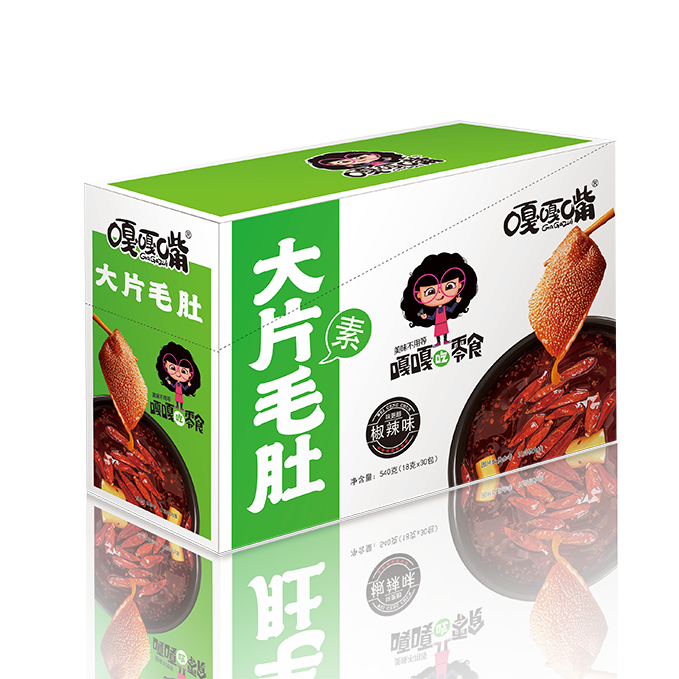 GGZ Konjac Snacks (Peppery Flavor) 嘎嘎嘴 大片毛肚 辣椒味 12boxes*30bags*18g