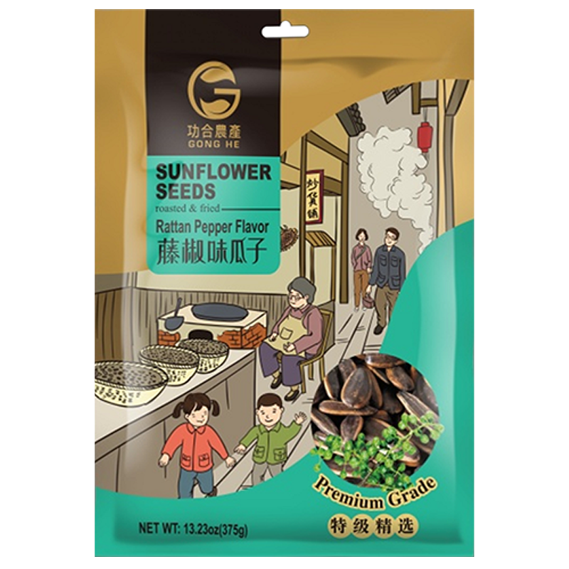GHNC Sunflower Seeds (Rattan Pepper Flavor) 功合农产 藤椒瓜子 25bags*375g