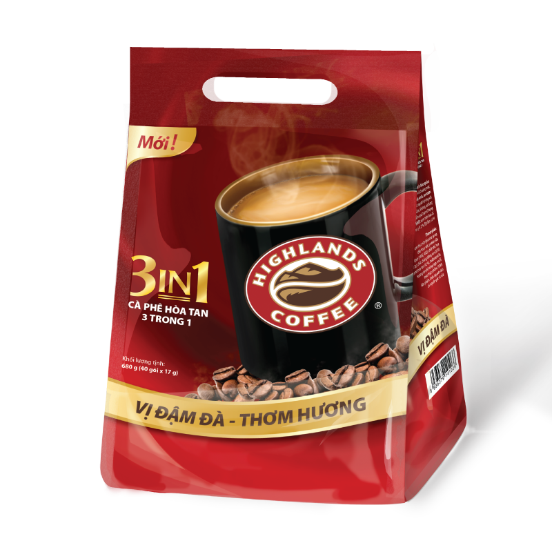 Highlands Coffee 3 in 1 Bag 高地咖啡 咖啡三合一 (袋装) 10bags*50sachets*17g