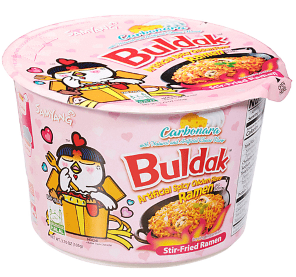 SY 305355 Artificial Spicy Chicken Flavor Ramen Carbonara 三养 辣鸡面拌面 奶油芝士味 16碗装 (粉22257) 16bowls*105g