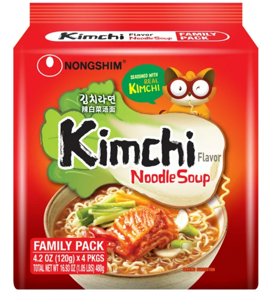 NS 101003346 Kimchi Ramen 农心 泡菜拉面 4连包 035373 4packs*4bags*120g
