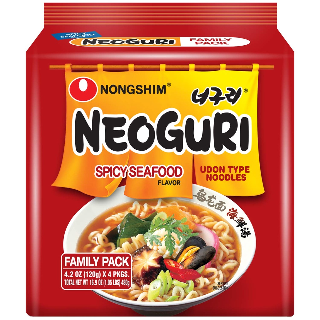 NS 101003347 Neoguri Spicy Seafood 农心 辣海鲜乌龙面 4连包 035380 4packs*4bags*120g