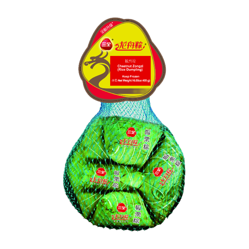 SanQuan Chestnut Zongzi 三全 板栗粽子 （网袋） 20cs*455g