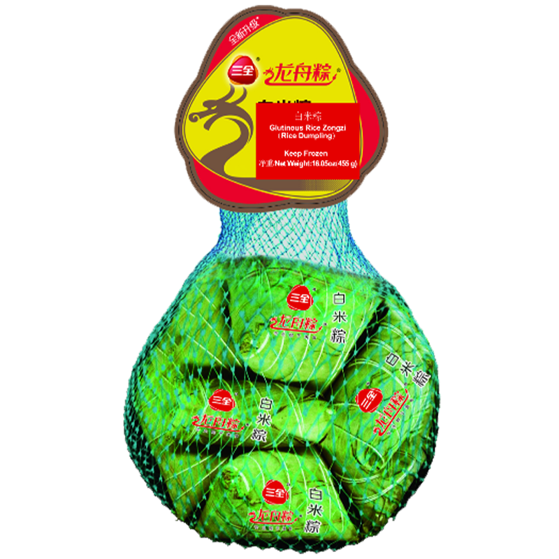 SanQuan Glutinous Rice Zongzi 三全 白米粽 （网袋） 20cs*455g