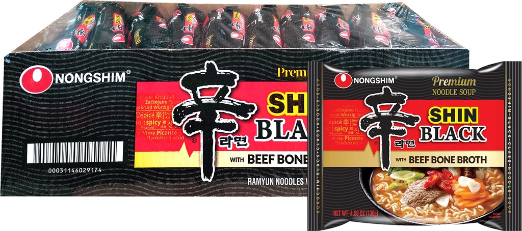 NS 101003015 Shin Ramen Black 农心 黑色辛拉面 10连包 (黑029174) 10bags*130g