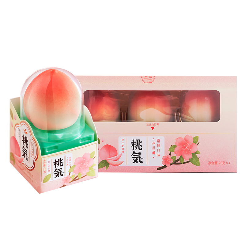 HQ Taoqi peach flavored ice cream 红旗 桃気（蜜桃口味冰淇淋）8boxs*3bags*75g