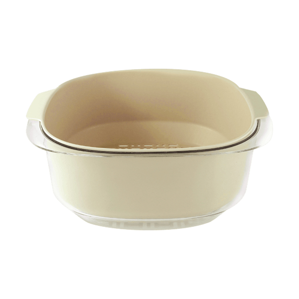摩登主妇 双层洗菜盆 透明灰白色 10/cs MDZF Double Layer Vegetable Basin Transparent Gray 10/cs