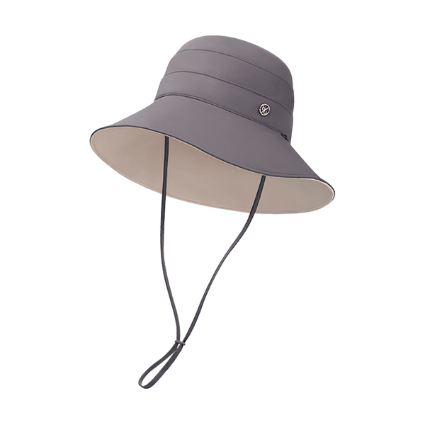 蕉下渔夫帽穹顶系列-双面（远山灰/米色） 60/cs Beneunder Cool Lightweight Double-sided Sun Hat Fishing Hat with Strap (Gray/Beige) 60/cs