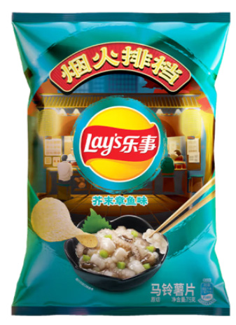 Lay’s Potato Chips (Mustard Octopus Flavor) 乐事 芥末章鱼薯片 袋装 22bags*70g