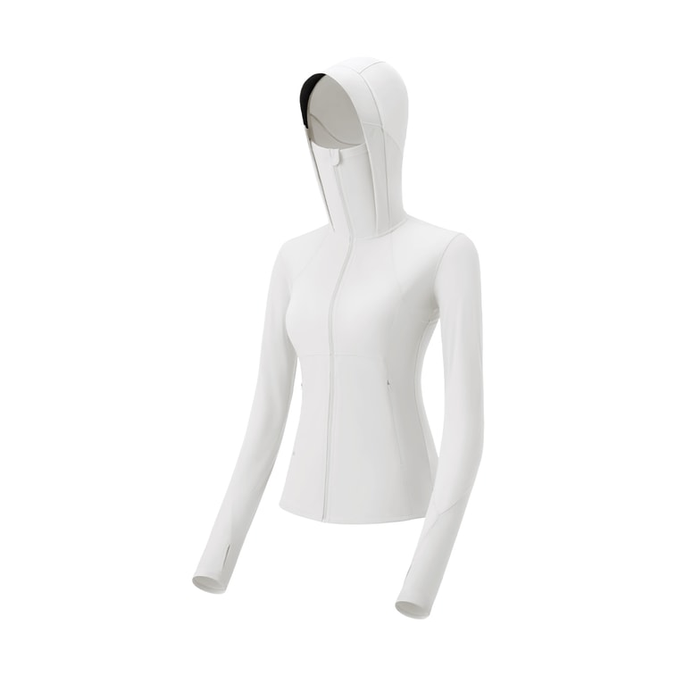 蕉下女士凉感修身运动防晒衣AL90024-霜奶白-160/84A(M)  50/cs Beneunder Women's Cool Slim Sports Sun Protection Clothing White 160/84a (M) 50/cs