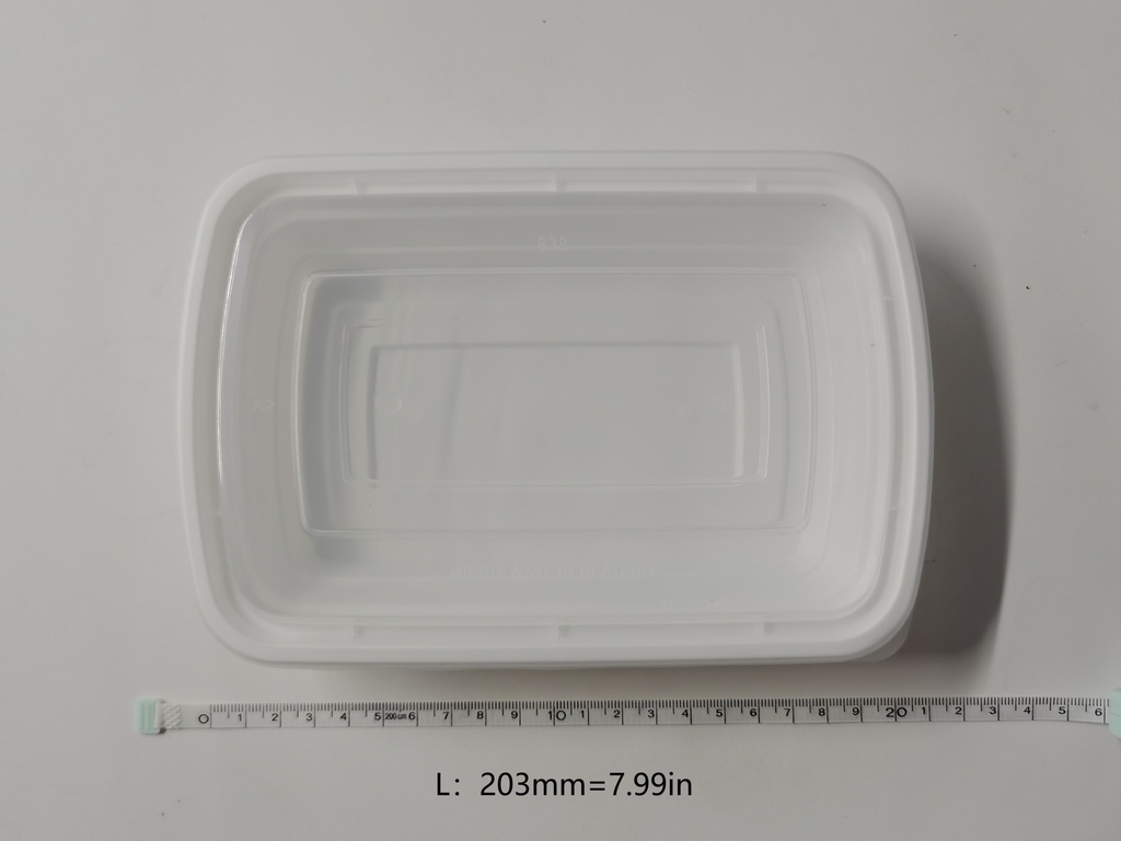 FUTONG 23OZ Plastic Container-W838 | 福通 23OZ PP方餐盒-W838 1box*150sets