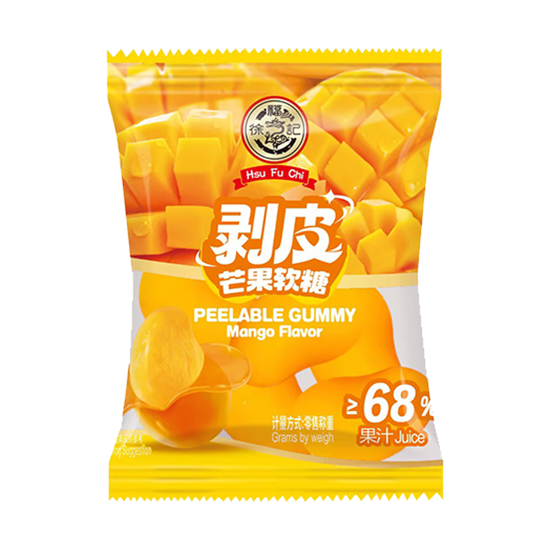 XFJ Mango Flavor Peelabe Gummy (Bulk Packaging) | 徐福记 芒果味 剥皮软糖（散包） 4bags*1.5kg