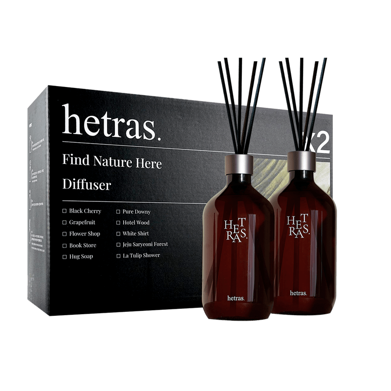 HETRAS 无火香薰 精油香薰香氛 首席调香师艺术扩香 500ml2个组礼盒套装 #07 五星级饭店 8/cs HETRAS Premium Diffuser 2P Set_#07 Hotel Wood 8/cs