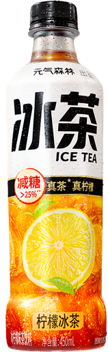[A25904] GF Iced Tea Lemon Black Tea Less Than 1% Juice 元气森林 冰茶 减糖柠檬 15btls*450ml