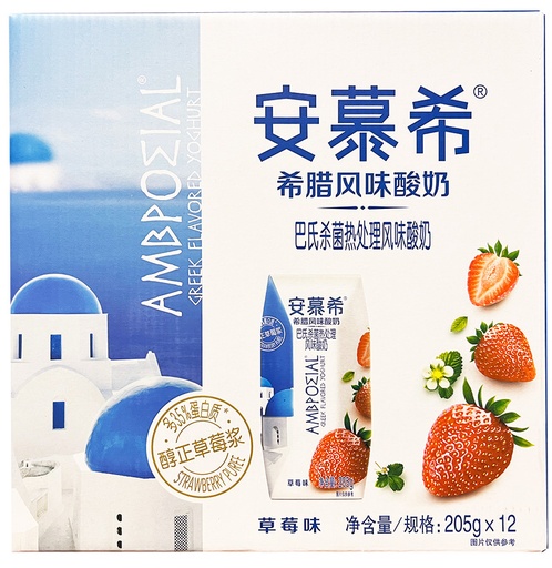 [A28104] AMX Ambpoeial Yogurt Strawberry Flavor 安慕希 酸奶 草莓味 8packs*12tetras*205g