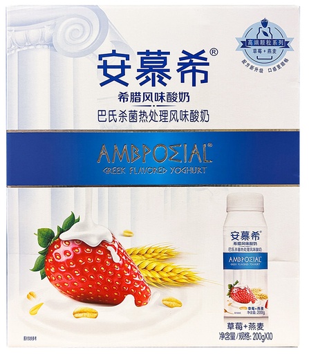 [A28201] AMX Ambpoeial Yogurt (Strawberry & Oat) 安慕希 酸奶 草莓燕麦味 8packs*10btls*200g