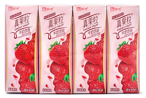 [A32501] MN Chewy Fruit (Strawberry) 蒙牛 真果粒 草莓 8packs*4tetras*250ml