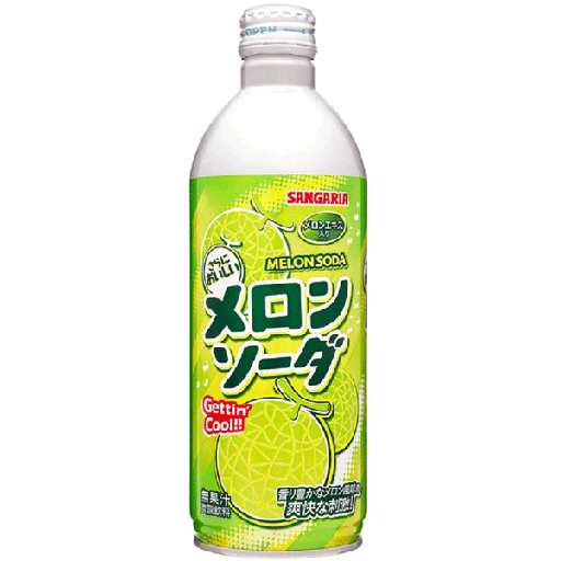 [A37103] Sangaria Melon Flavor Soda 三佳丽 汽水哈密瓜瓶装 (绿-252) 08821 24btls*500g