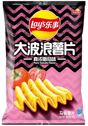 [B02305] Lay's Wave Potato Chips (Pure Tomato) 乐事 真浓西红柿味大波浪薯片 袋装 22bags*70g