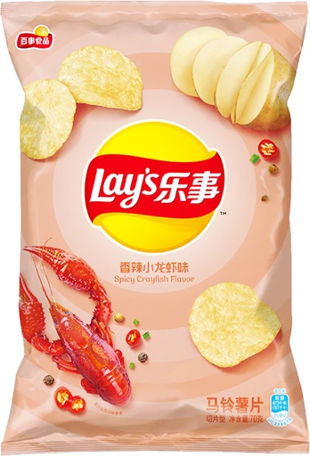 [B02401] Lay's Potato Chips (Spicy Crayfish) 乐事 香辣小龙虾味薯片 袋装 22bags*70g