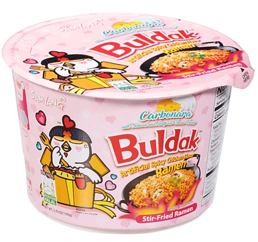 [D42602] SY 305355 Artificial Spicy Chicken Flavor Ramen Carbonara 三养 辣鸡面拌面 奶油芝士味 16碗装 (粉22257) 16bowls*105g