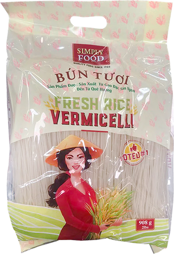 [D44101] Simply Food BTF0047 Fresh Rice Noodles - Bun Tuoi Simply Food 新鲜米粉 908g 15packs*908g