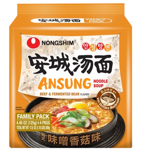 [D47103] NS 101004245 Ansung Noodle Soup 农心 安城汤面 4连包 065868 4packs*4bags*125g