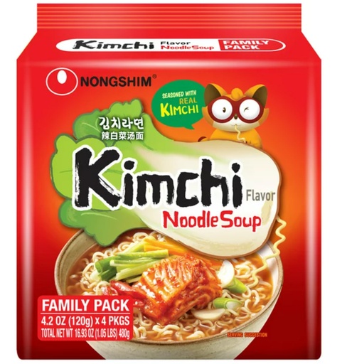 [D47104] NS 101003346 Kimchi Ramen 农心 泡菜拉面 4连包 035373 4packs*4bags*120g