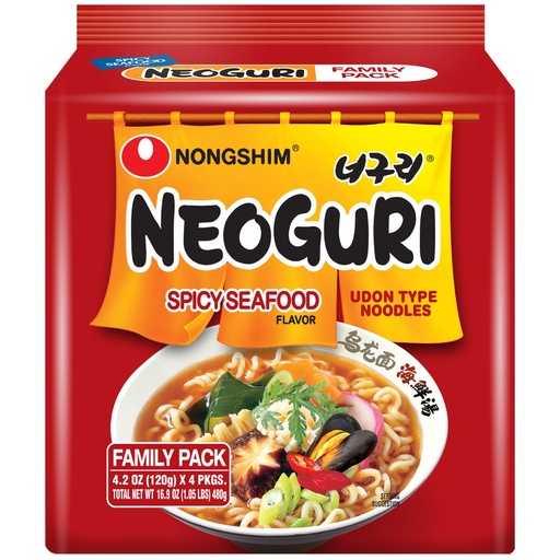 [D47105] NS 101003347 Neoguri Spicy Seafood 农心 辣海鲜乌龙面 4连包 035380 4packs*4bags*120g