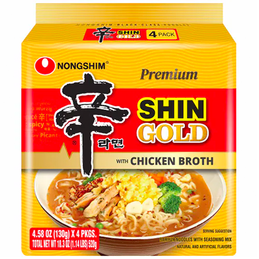 [D47108] NS 101004230 Shin Ramyun Gold (Chicken Bone Broth) 农心 辛拉面(雞骨湯) 4连包 063550 16bags*130g