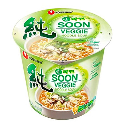 [D47203] NS 101002859 Soon Veggie Cup 农心 纯素蔬菜拉面 6杯装 (绿027040) 6cups*75g
