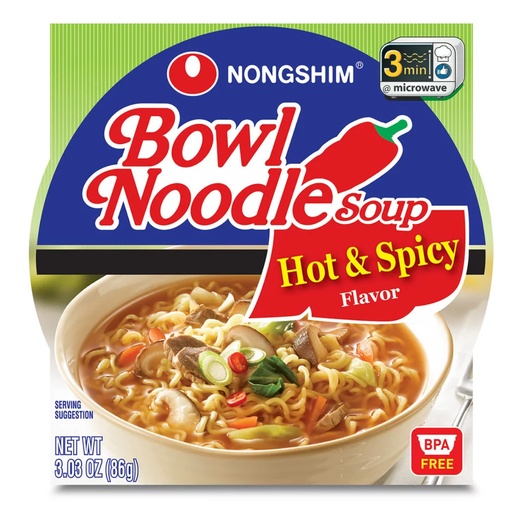 [D47302] NS 101002098 Hot & Spicy Ramen Bowl 农心 香辣拉面 12碗装 蓝 852086 12bowls*86g