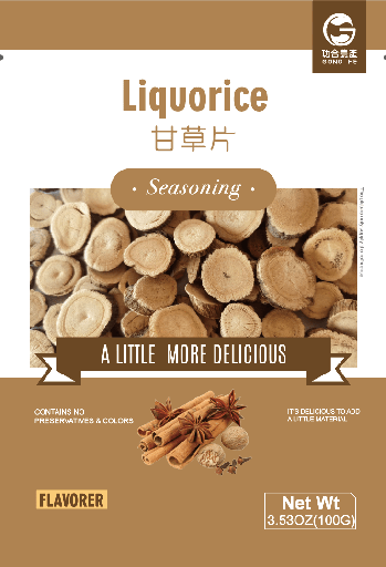 [E17112] GHNC Liquorice 100g×100bags/cs 功合农产 甘草片[小] - 箱 100bag*100gm
