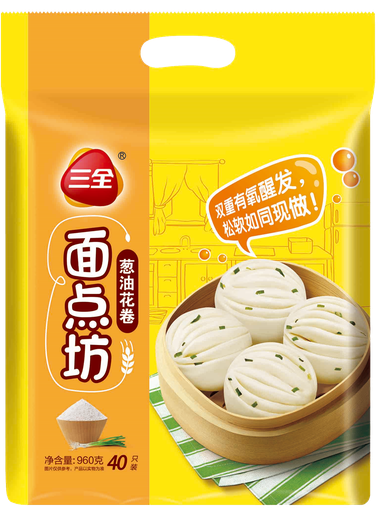 [FA01106] SanQuan Green Onion Oil Mandarin Roll (Large) 三全葱油花卷(大) 8bag*960gm