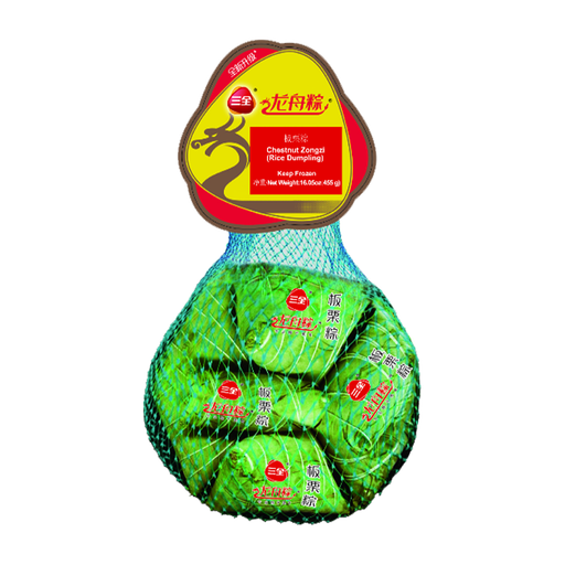 [FA01709] SanQuan Chestnut Zongzi 三全 板栗粽子 （网袋） 20cs*455g