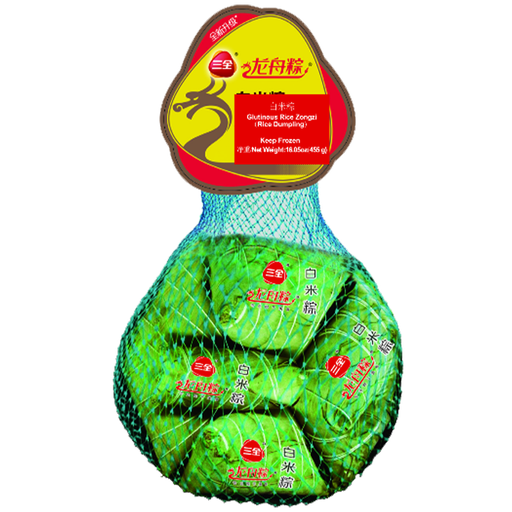[FA01711] SanQuan Glutinous Rice Zongzi 三全 白米粽 （网袋） 20cs*455g