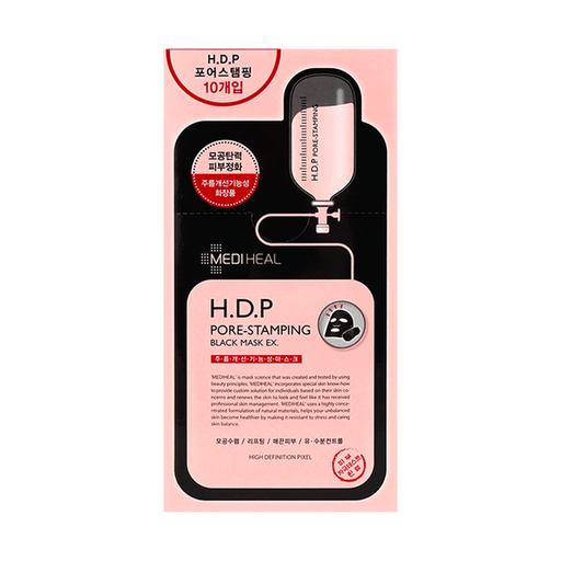 [VFM04106] 美迪惠尔 毛孔紧致HDP黑面膜 10片入 50/cs MEDIHEAL H.D.P.PoreStamping Chacoal Mineral Mask 10pcs 50/cs
