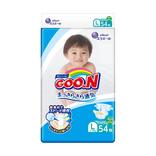 [VBB04101] 日本GOO.N大王 维E系列 通用婴儿环贴式纸尿裤 L号 9-14kg (20-30lb) 54枚入