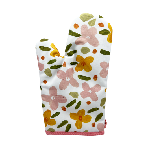 [VHK25007-1] 摩登主妇 隔热手套 黄粉小花 MDZF Oven Glove Yellow&Pink Flower