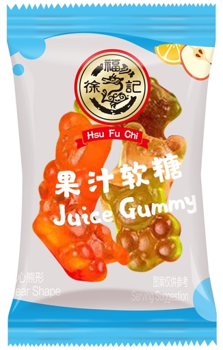 [B56525] XFJ Bear Shape Juice Gummy (Bulk Packaging) | 徐福记 花心熊 透明橡皮糖（散包）4bags*1.5kg