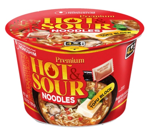 [D47406] NS 101070025 Big Bowl Hot&Sour 6 Flexo | 农心 大碗酸辣6连碗 6bowls*101g