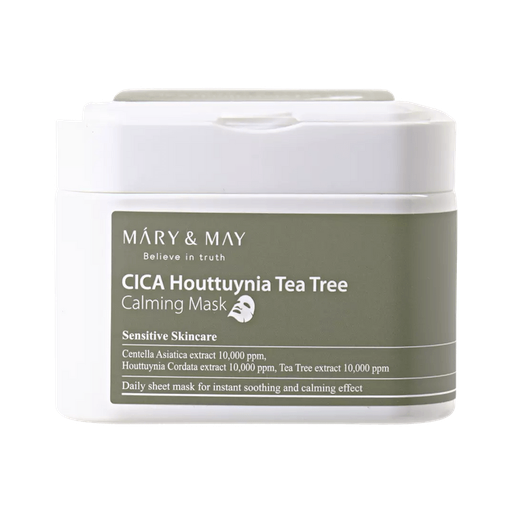 [VFM54003] MARY & MAY 鱼腥草茶树镇静面膜 30 片 15/cs Mary&MayCICA Houttuynia Tea Tree Calming Mask 30pcs 15/cs
