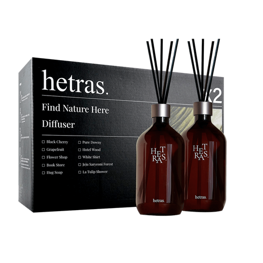 [VHK33003-2] HETRAS 无火香薰 精油香薰香氛 首席调香师艺术扩香 500ml2个组礼盒套装 #07 五星级饭店 8/cs HETRAS Premium Diffuser 2P Set_#07 Hotel Wood 8/cs